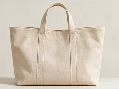 Cream canvas tote bag