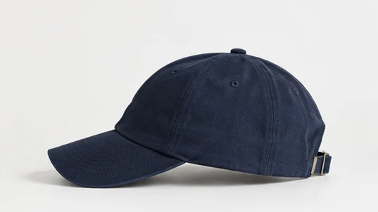 Navy cap studio side profile