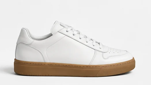 White sneaker studio side profile