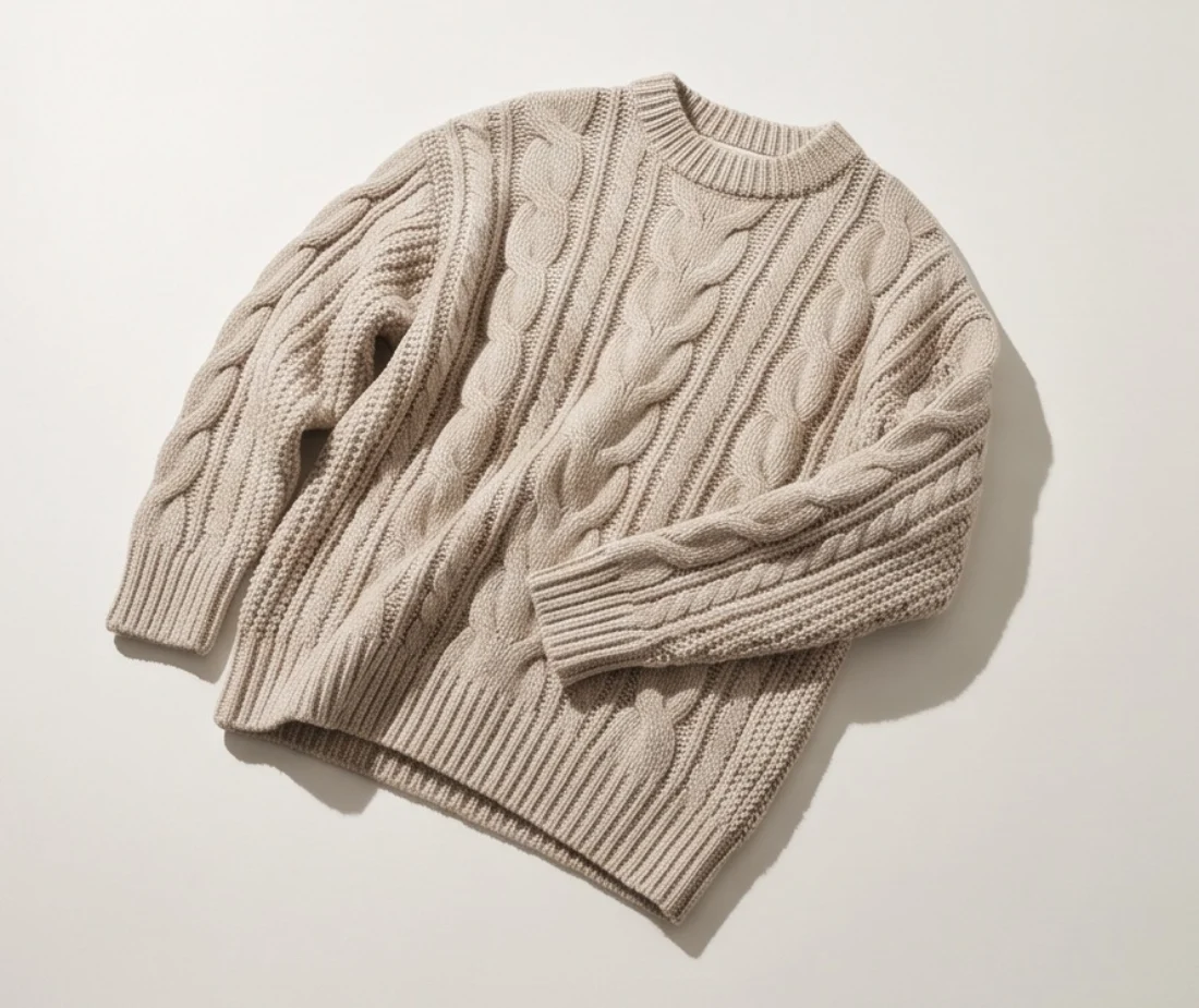 Cable-knit sweater, original photo