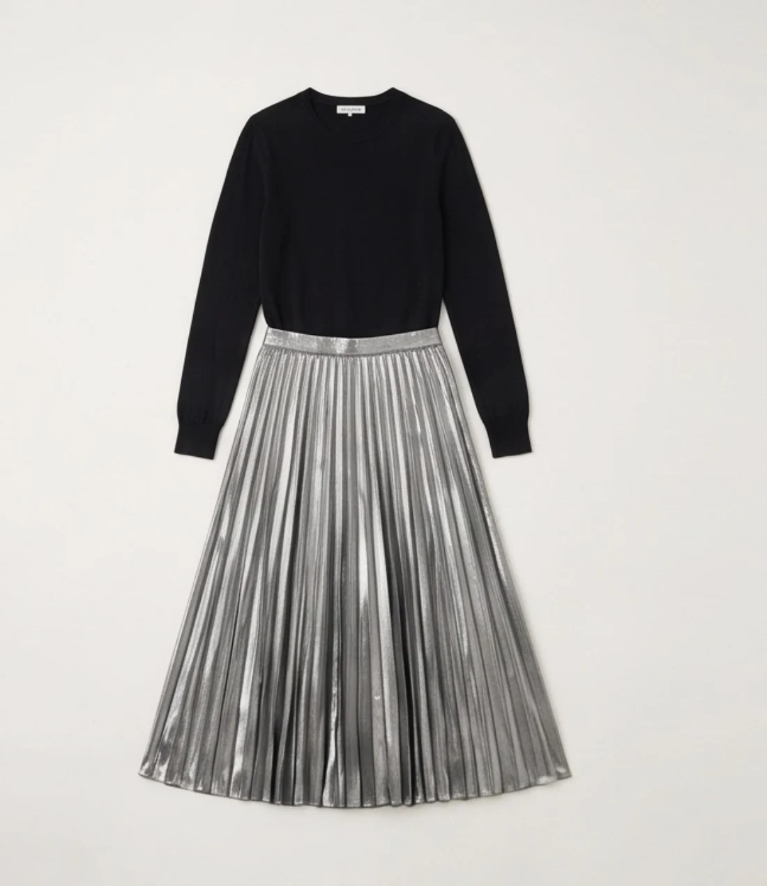 Metallic pleated skirt, original photo