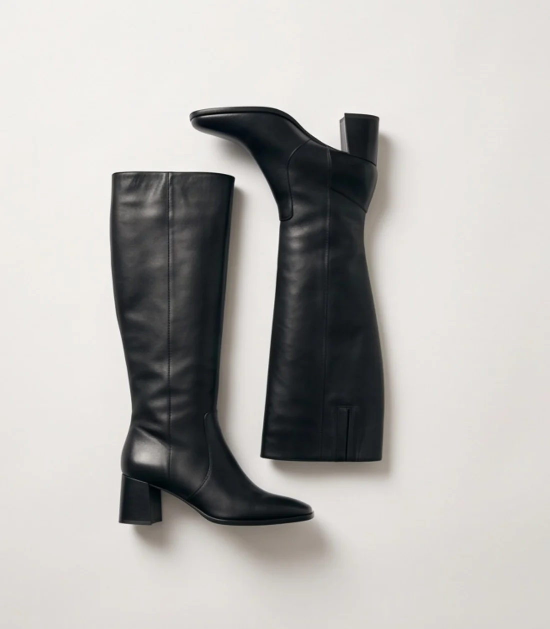 Knee-high leather boots, original photo
